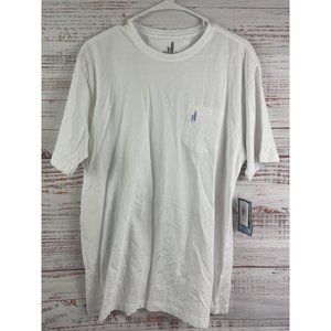 Johnnie-O White Cotton Surfer T-Shirt Sz Medium M $42‎ NWT